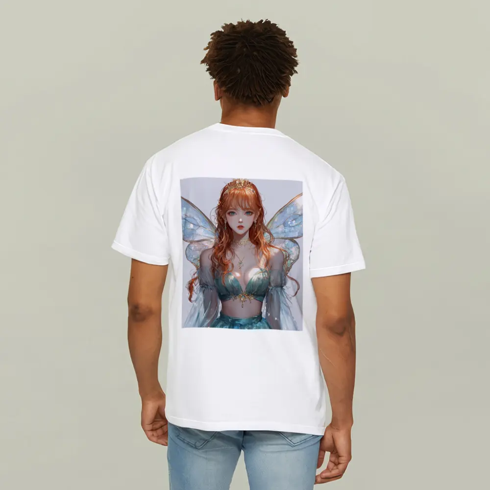 Anime Fairy Girl Iridescent Wings Fantasy Art – T-Shirts