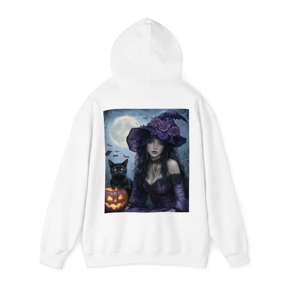 Gothic Witch Black Cat Halloween Moon Art – Hoodies