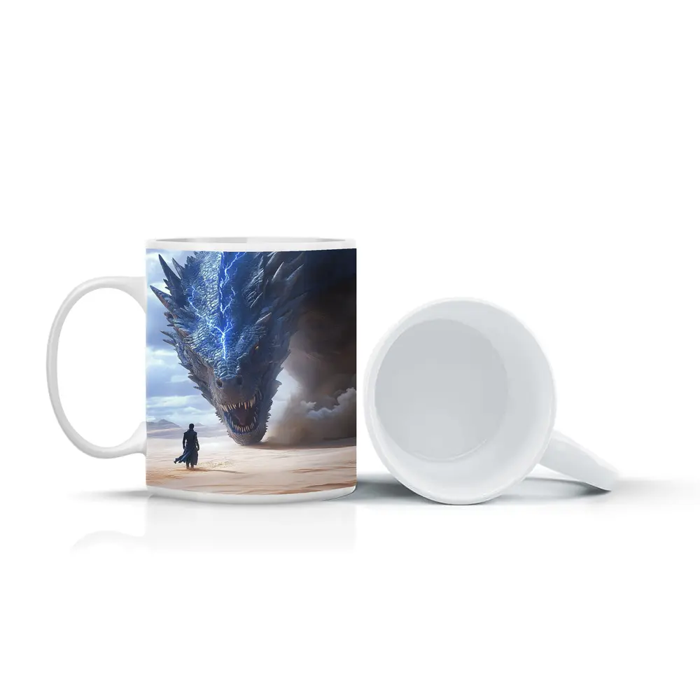 Dragon and Warrior in Desert Sands – Mugs