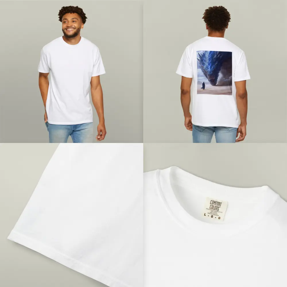 Dragon and Warrior in Desert Sands – T-Shirts