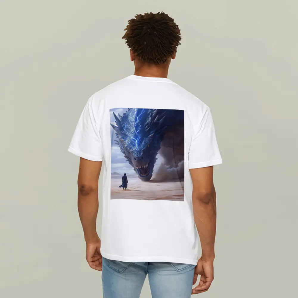 Dragon and Warrior in Desert Sands – T-Shirts
