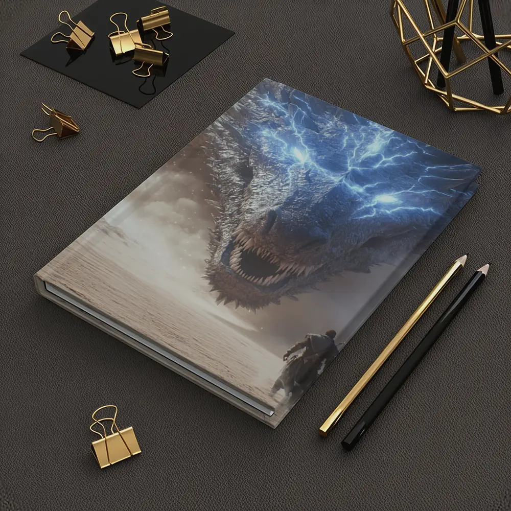 Lightning Dragon Warrior Desert Fantasy Art – Notebooks