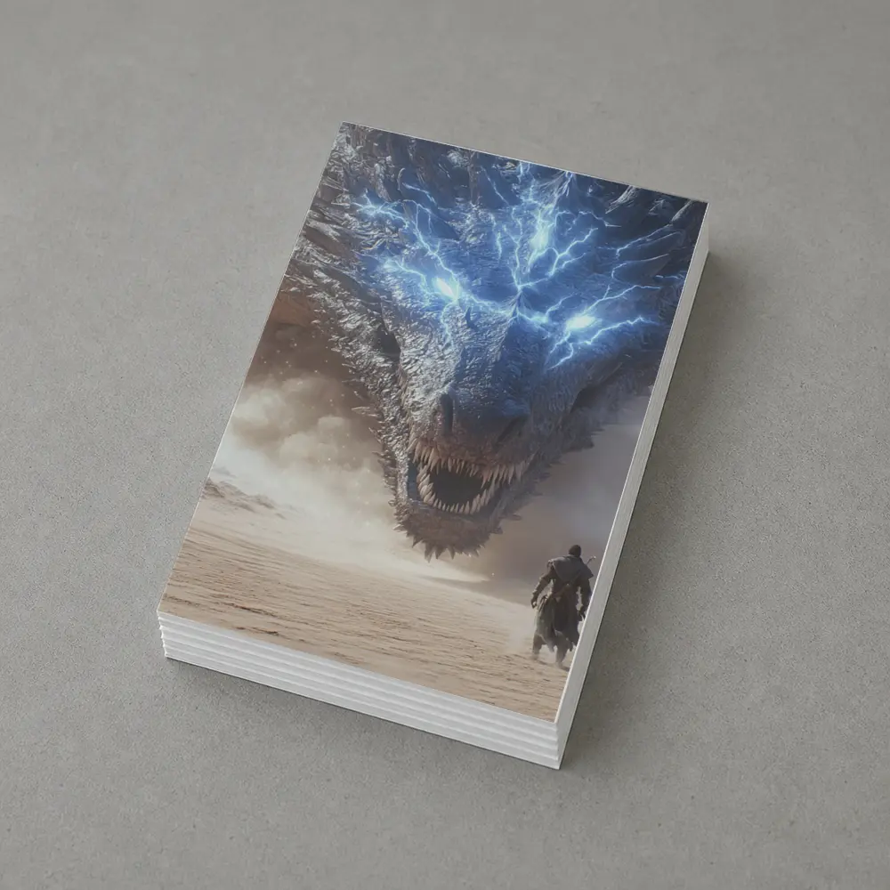 Lightning Dragon Warrior Desert Fantasy Art – Postcards