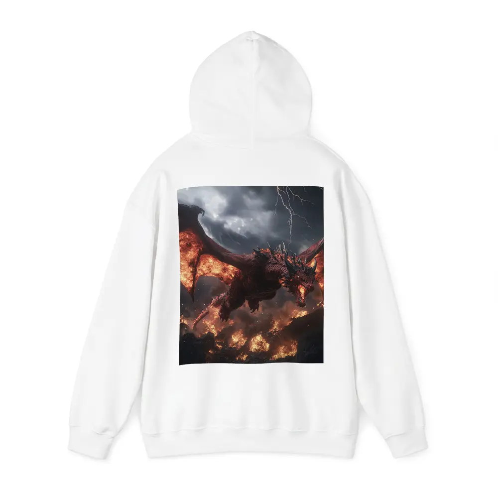 Fire Dragon Flying Over Burning Rocks – Hoodies