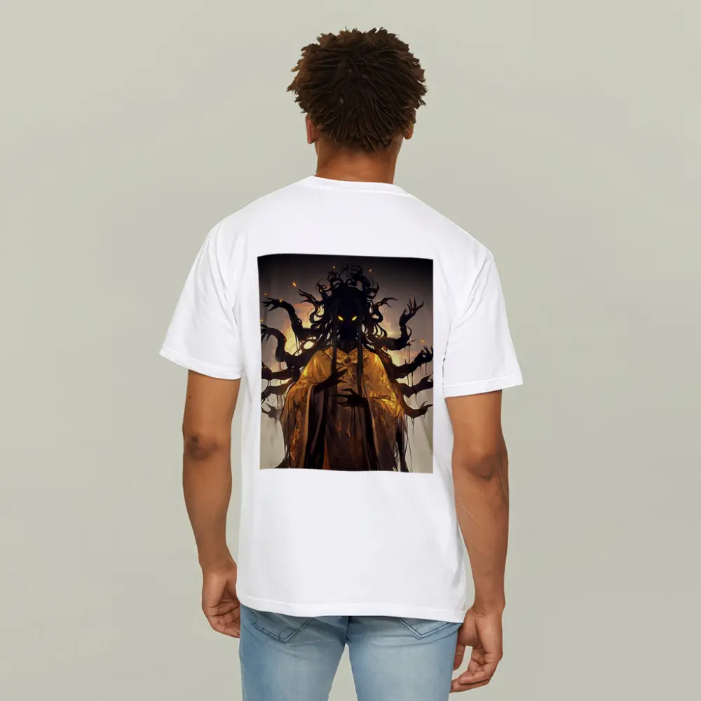 Dark Spirit Glowing Eyes Golden Robes Fantasy – T-Shirts