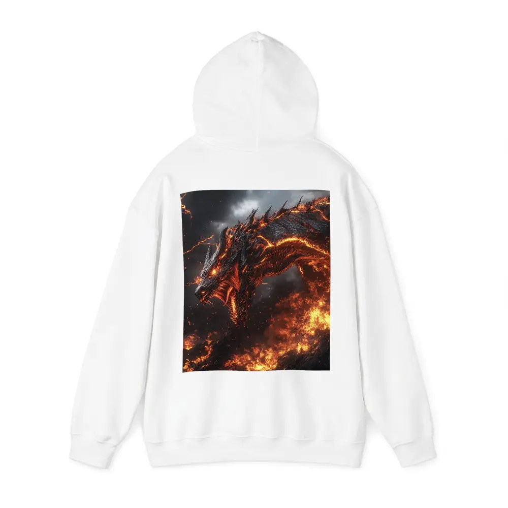 Fire Dragon Rising Through Storm Sky – Hoodies