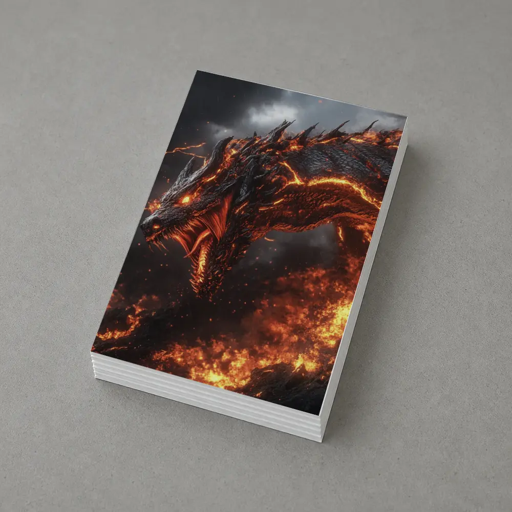 Fire Dragon Rising Through Storm Sky – Postcards
