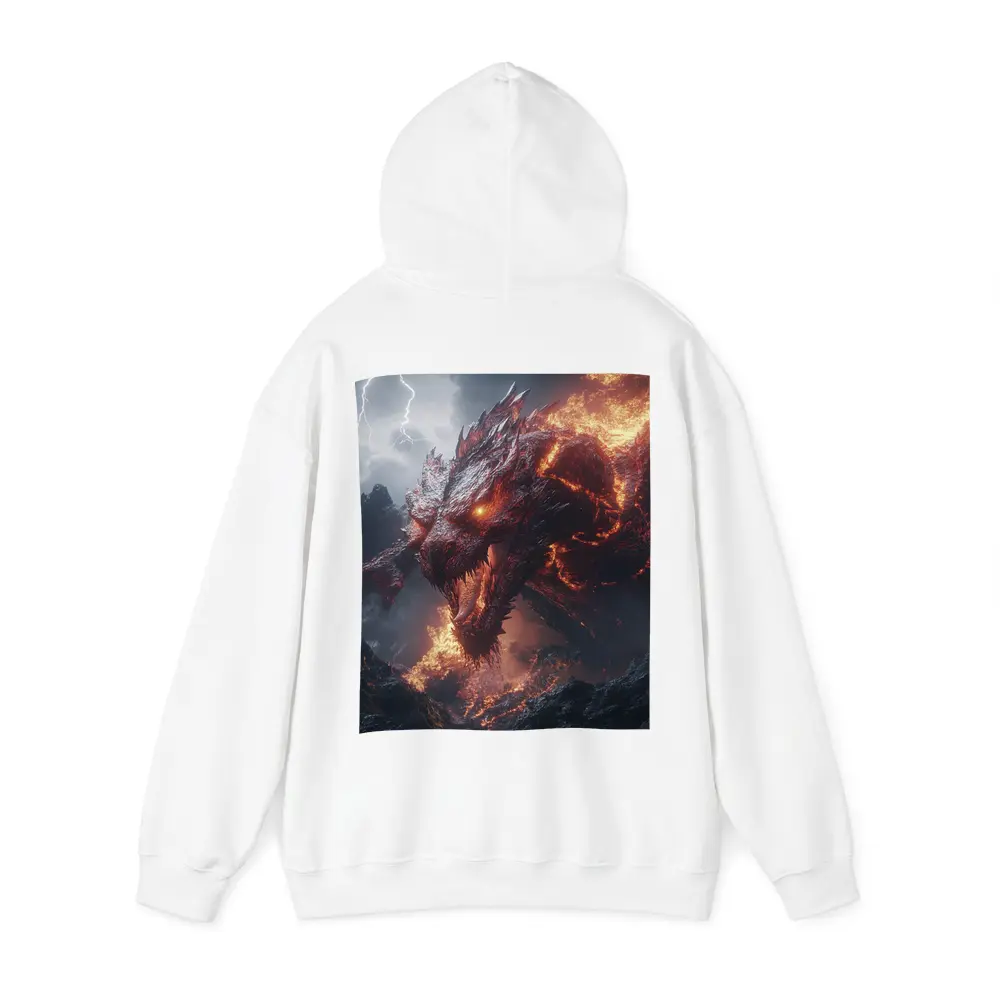 Fire Dragon Roaring Over Dark Mountains – Hoodies