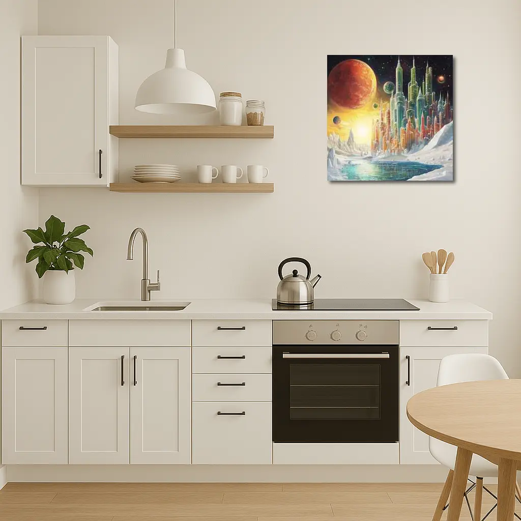 Futuristic City Alien Planet Space Art – Wall Art