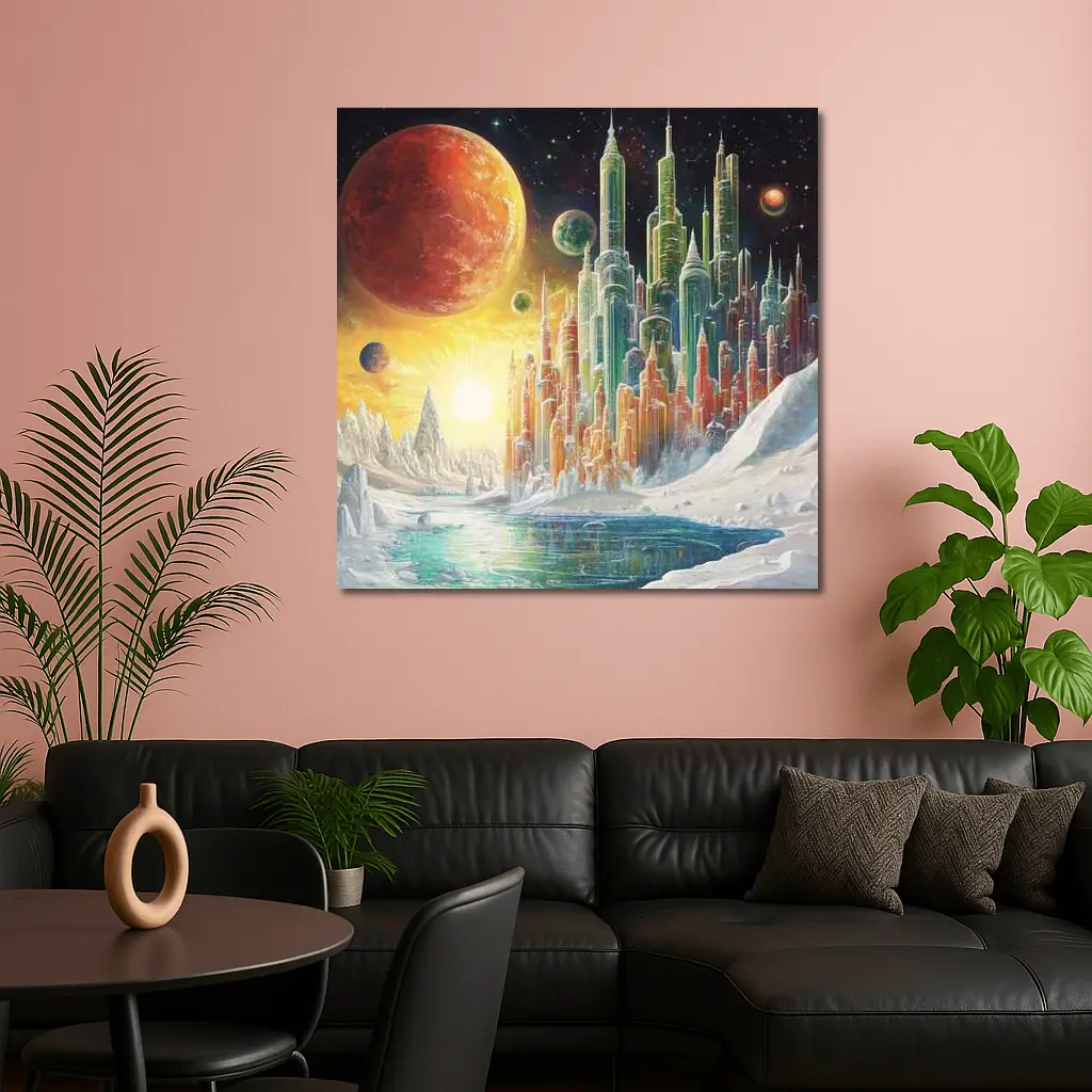Futuristic City Alien Planet Space Art – Wall Art