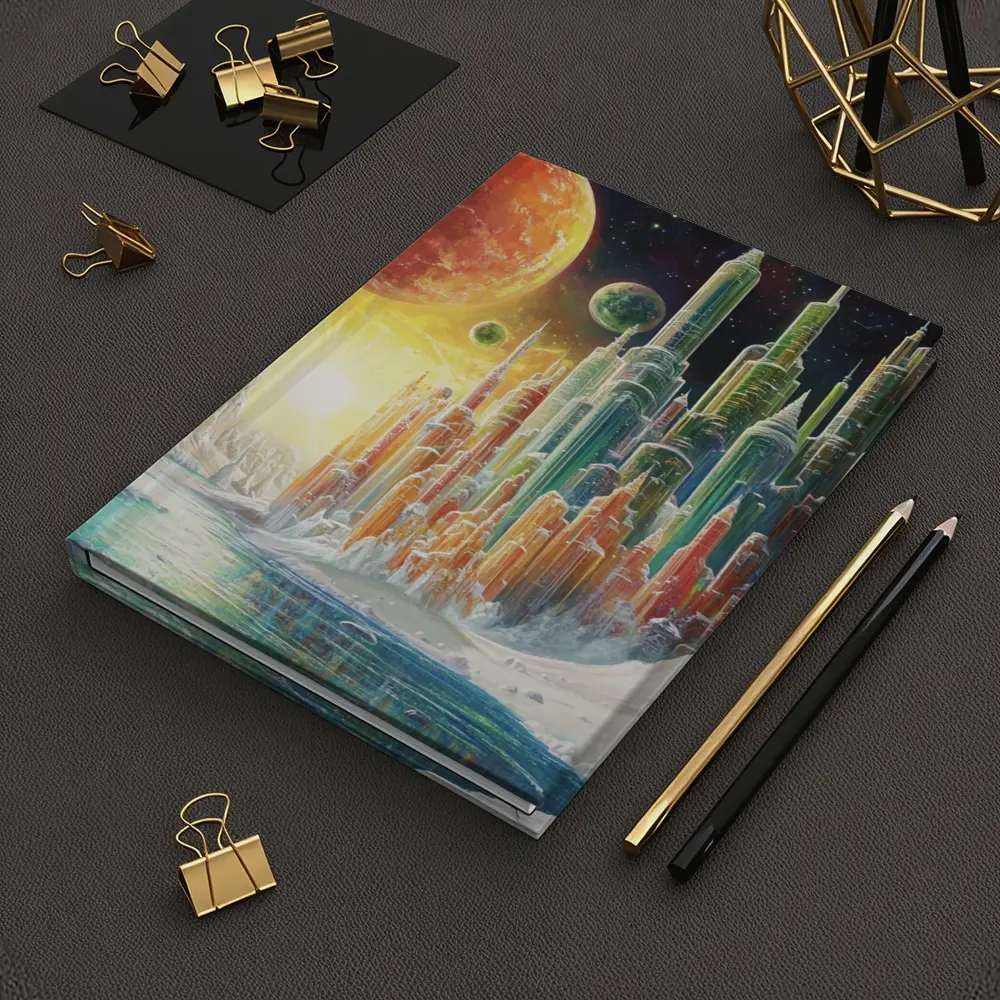 Futuristic City Alien Planet Space Art – Notebooks