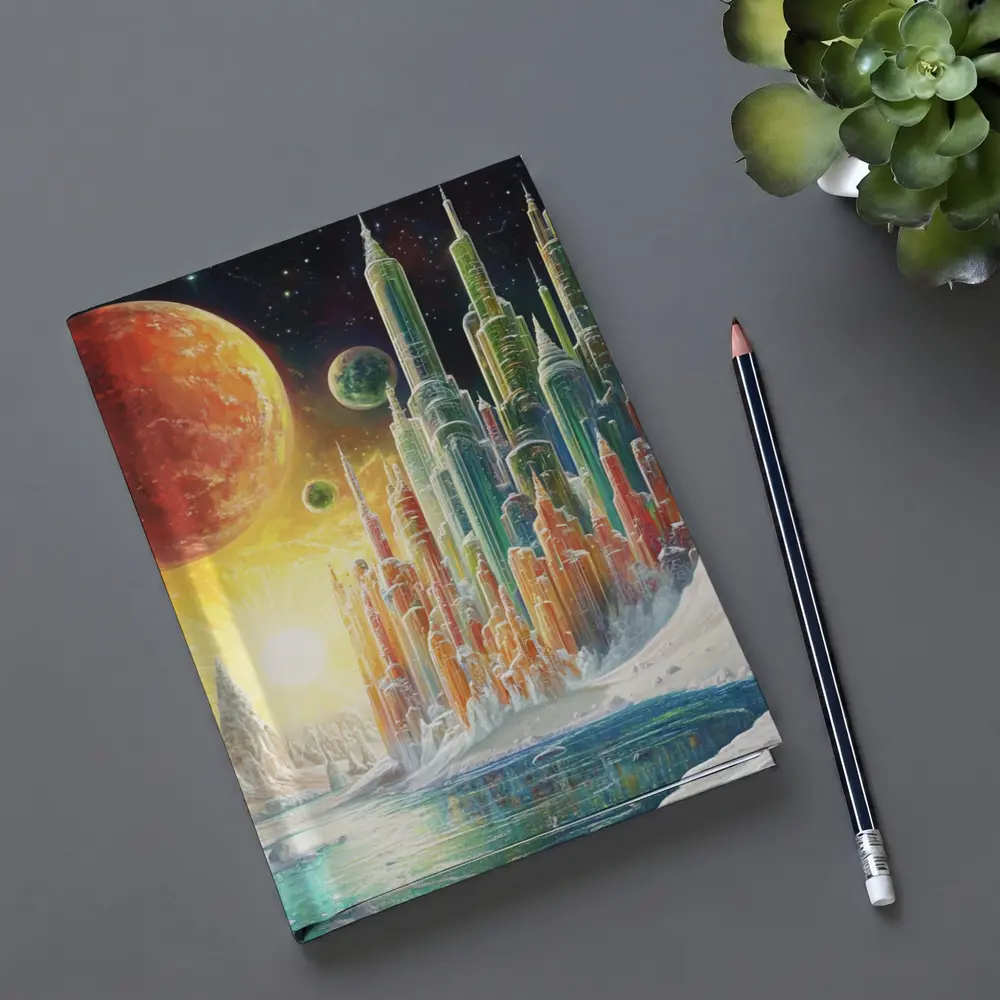 Futuristic City Alien Planet Space Art – Notebooks