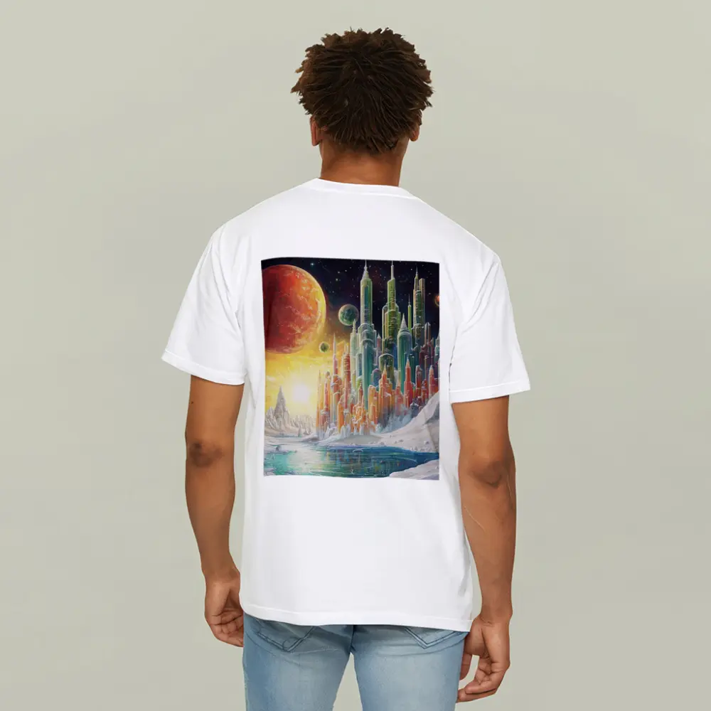 Futuristic City Alien Planet Space Art – T-Shirts