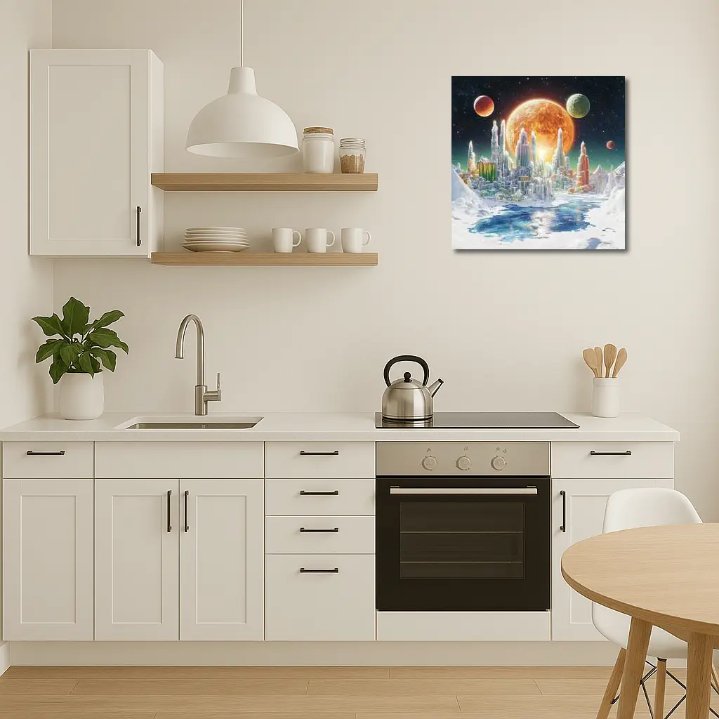 Alien Crystal City Frozen Planet Space – Wall Art