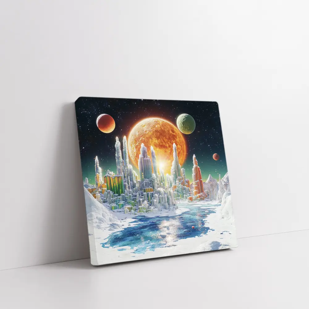 Alien Crystal City Frozen Planet Space – Wall Art
