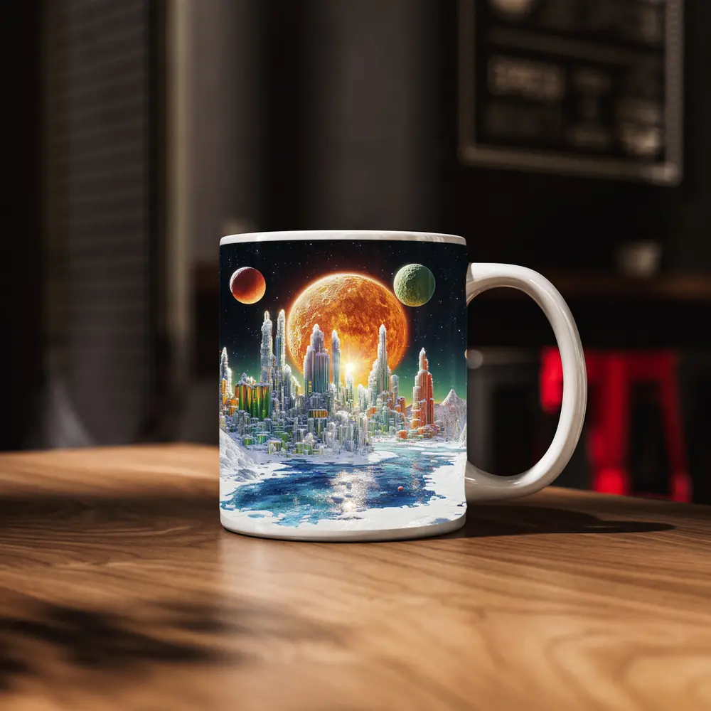 Alien Crystal City Frozen Planet Space – Mugs