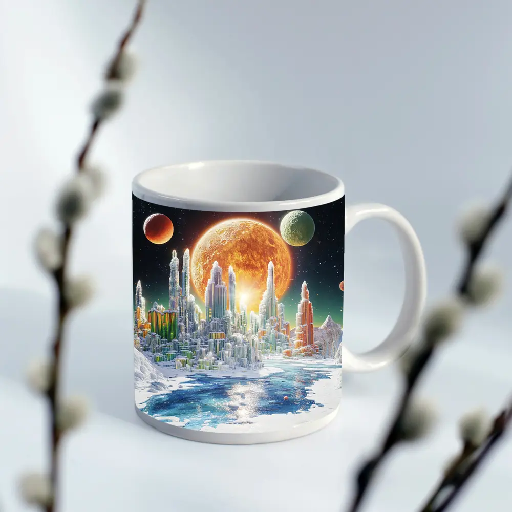 Alien Crystal City Frozen Planet Space – Mugs