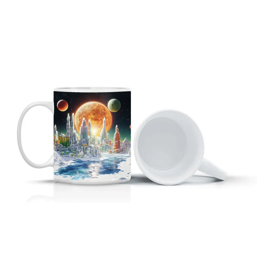 Alien Crystal City Frozen Planet Space – Mugs