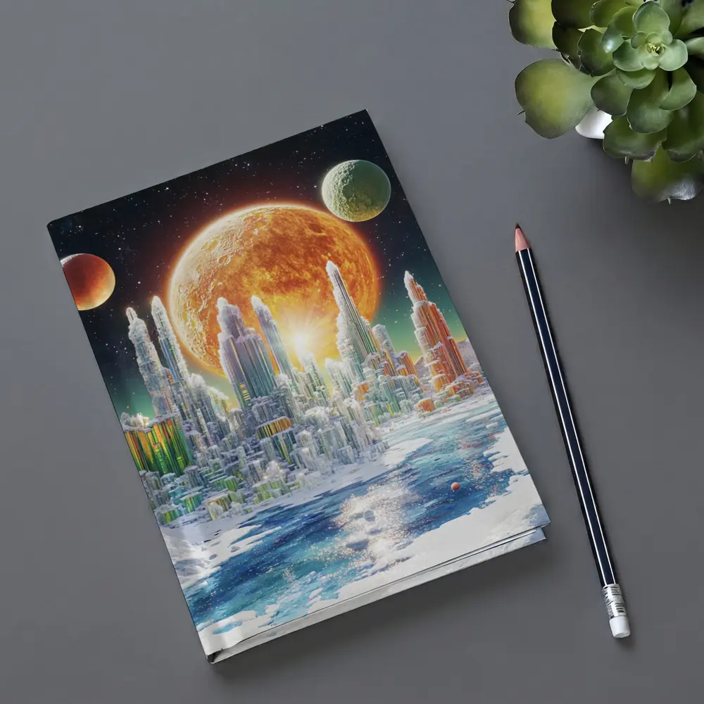 Alien Crystal City Frozen Planet Space – Notebooks