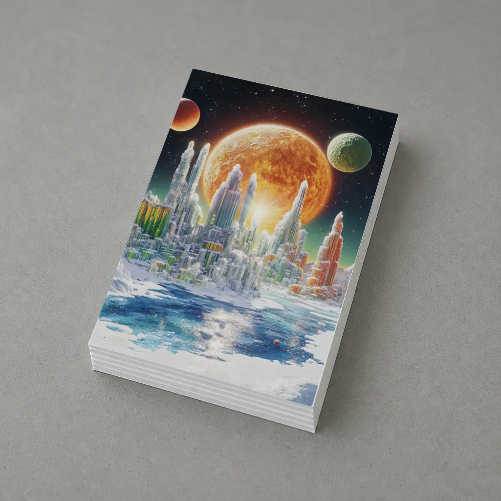 Alien Crystal City Frozen Planet Space – Postcards