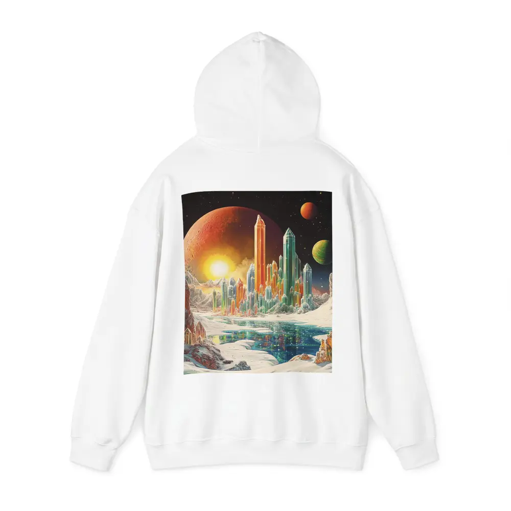 Retro Sci Fi Crystal City Space Landscape – Hoodies