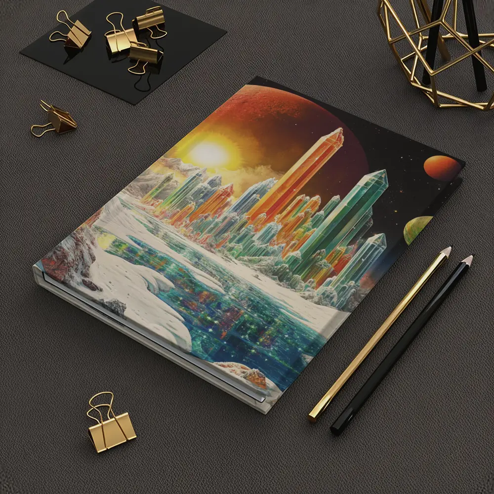 Retro Sci Fi Crystal City Space Landscape – Notebooks