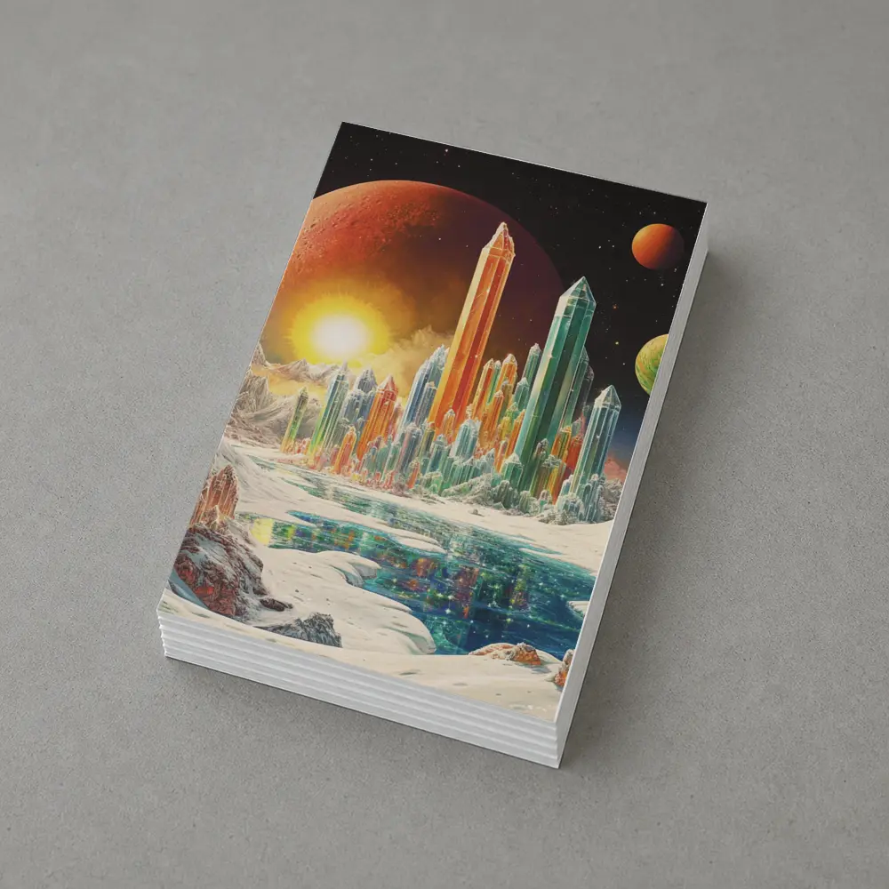 Retro Sci Fi Crystal City Space Landscape – Postcards