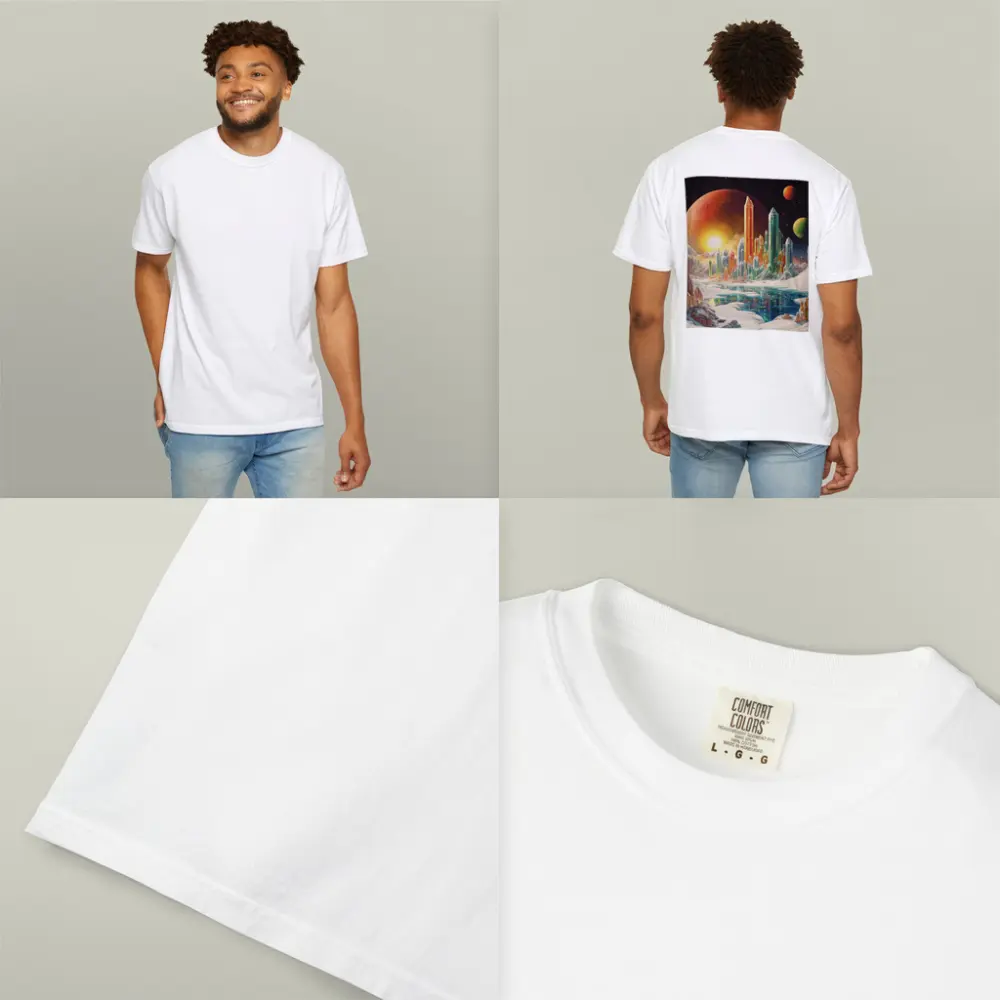 Retro Sci Fi Crystal City Space Landscape – T-Shirts