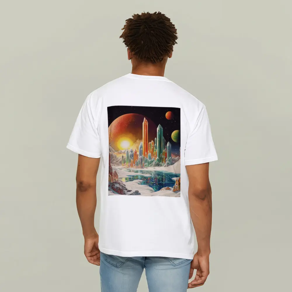 Retro Sci Fi Crystal City Space Landscape – T-Shirts