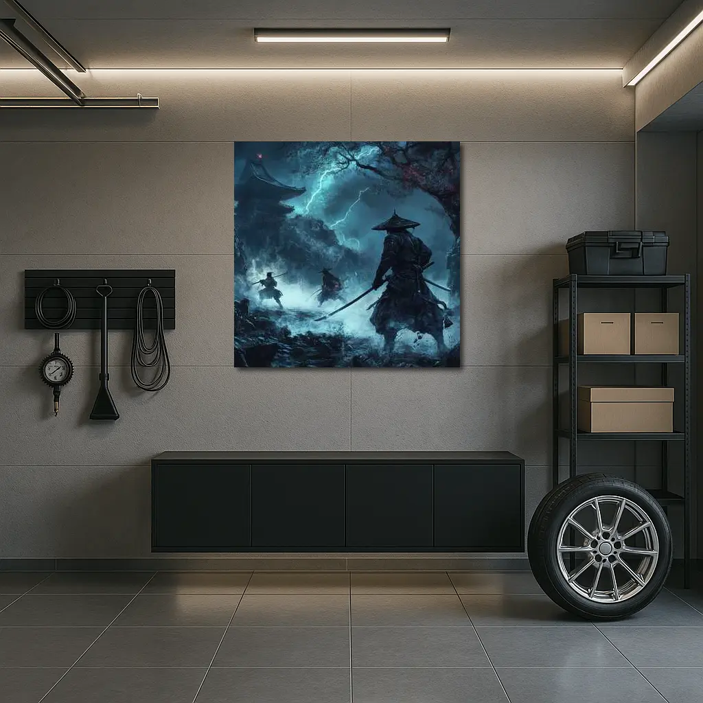 Samurai Warriors Storm Dark Mystical Temple – Wall Art