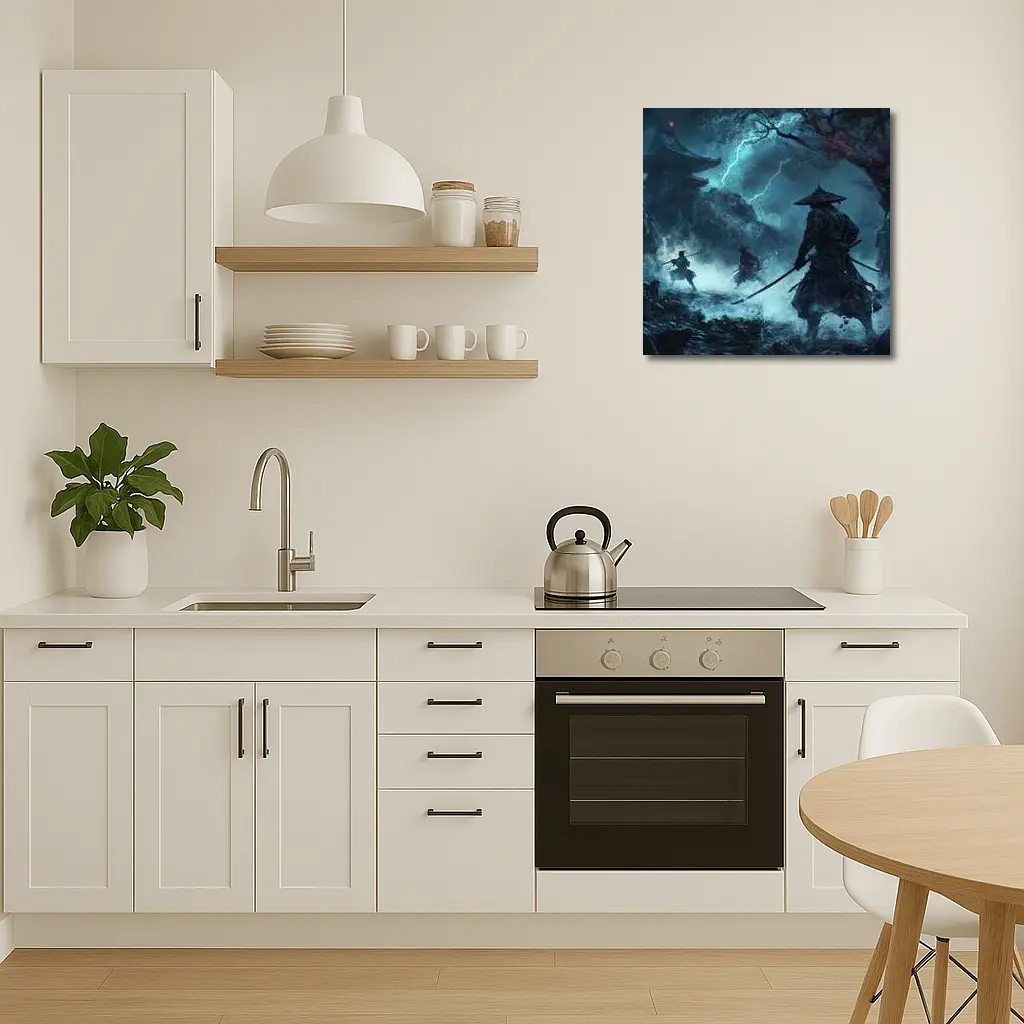 Samurai Warriors Storm Dark Mystical Temple – Wall Art
