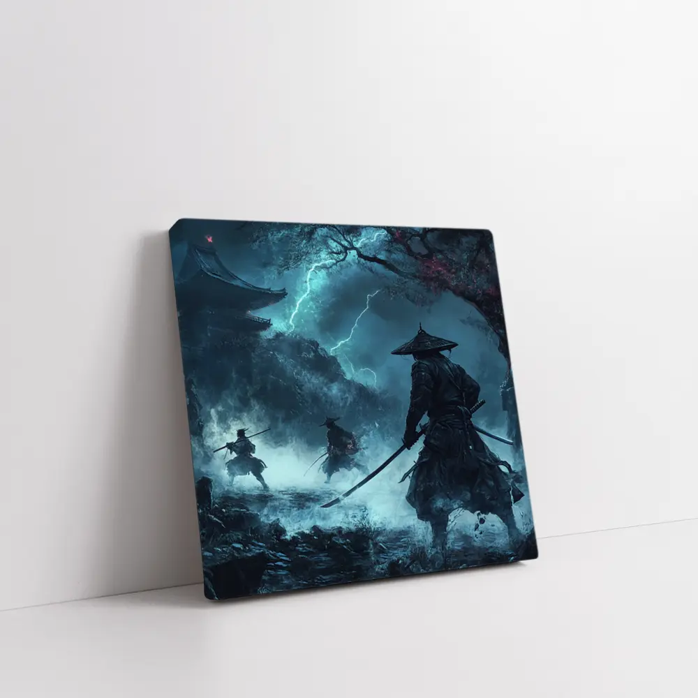 Samurai Warriors Storm Dark Mystical Temple – Wall Art