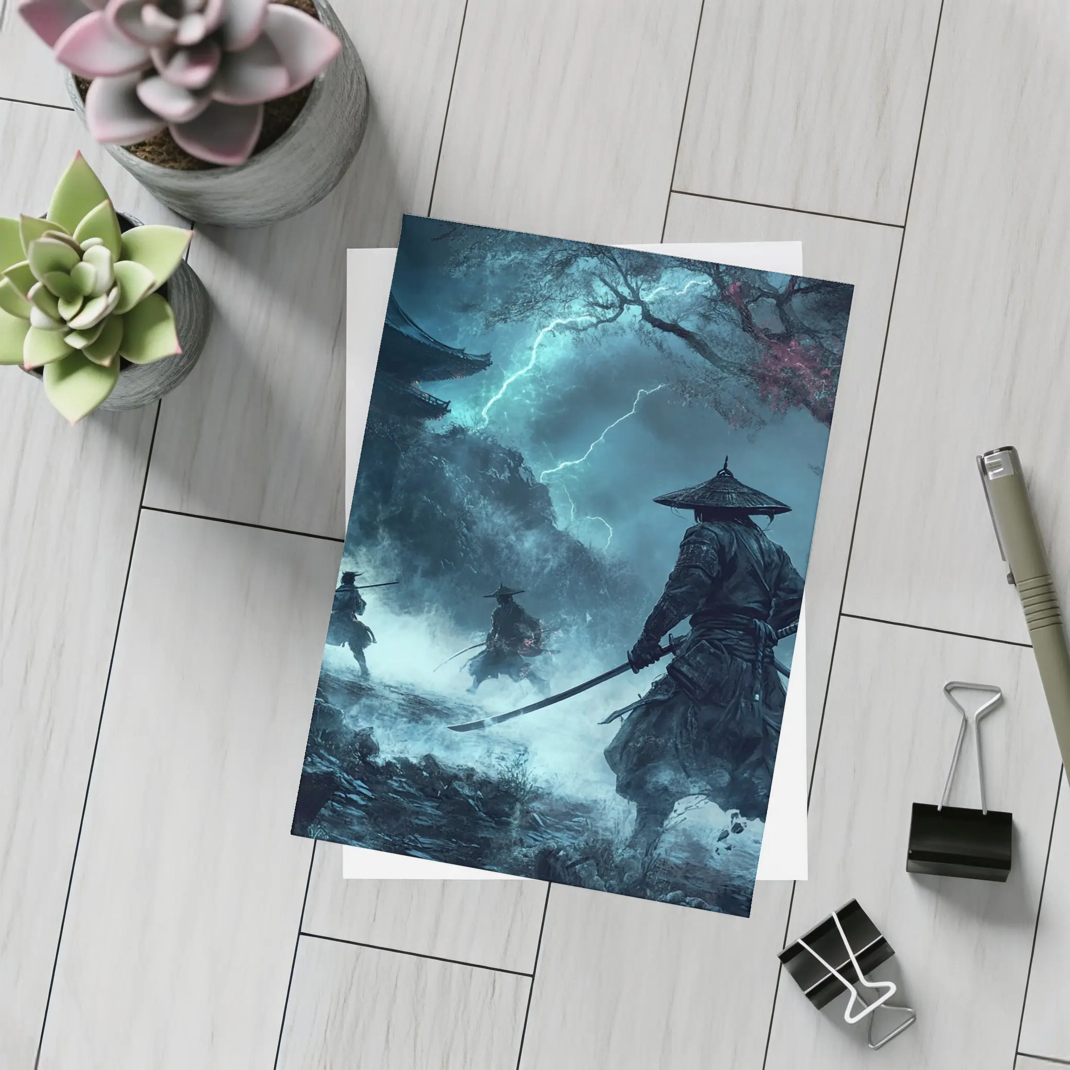 Samurai Warriors Storm Dark Mystical Temple – Postcards