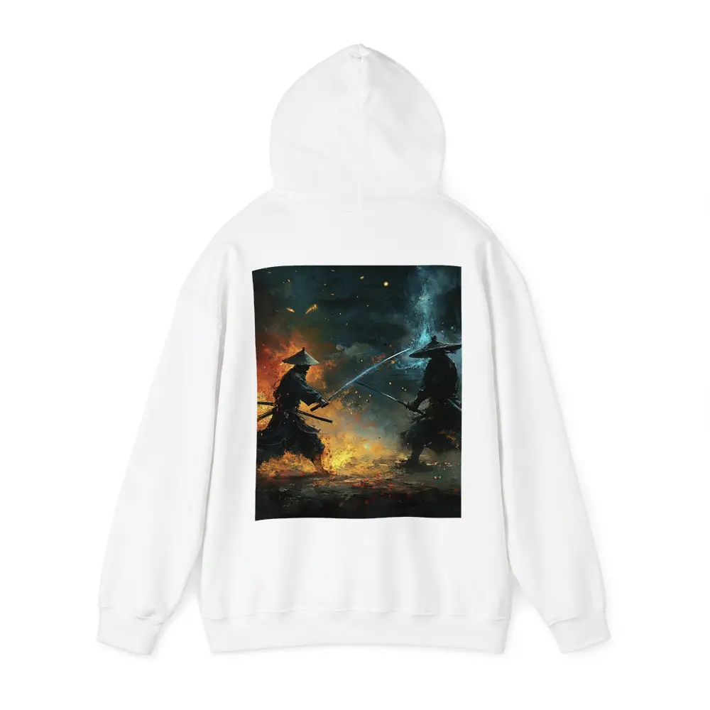 Two Samurai Duel Fire Dark Battle – Hoodies