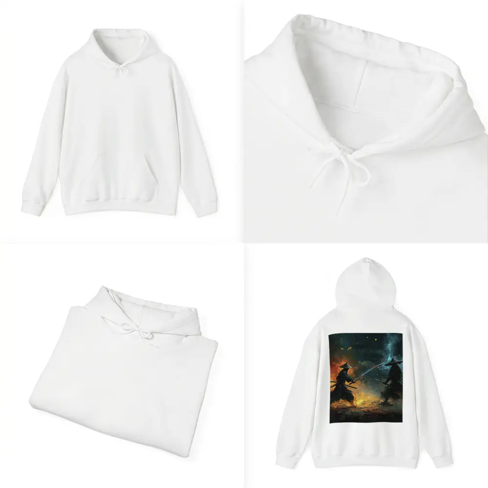 Two Samurai Duel Fire Dark Battle – Hoodies