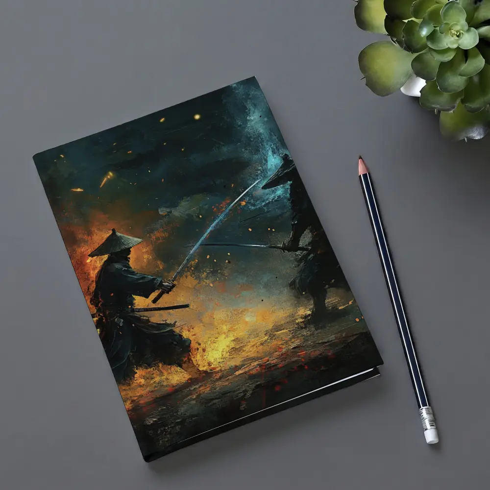 Two Samurai Duel Fire Dark Battle – Notebooks