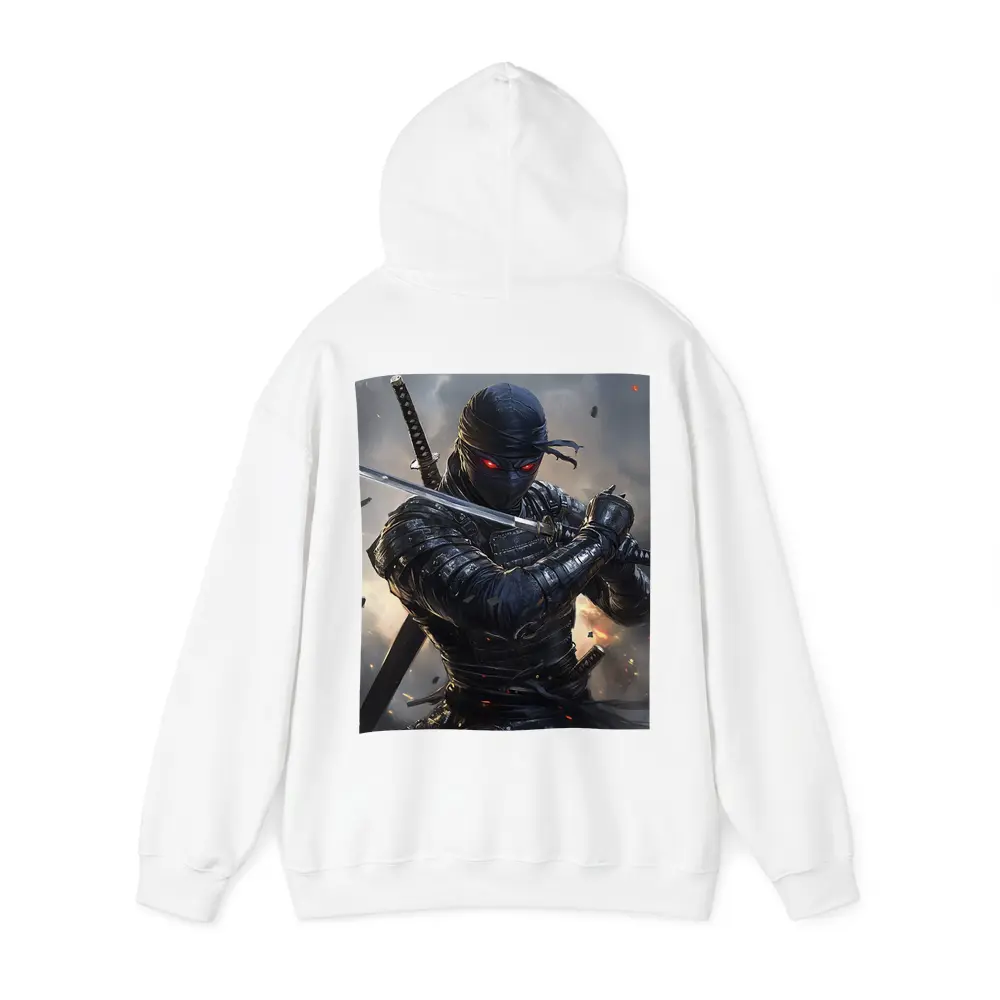 Dark Ninja Warrior Dual Swords Battle Scene – Hoodies