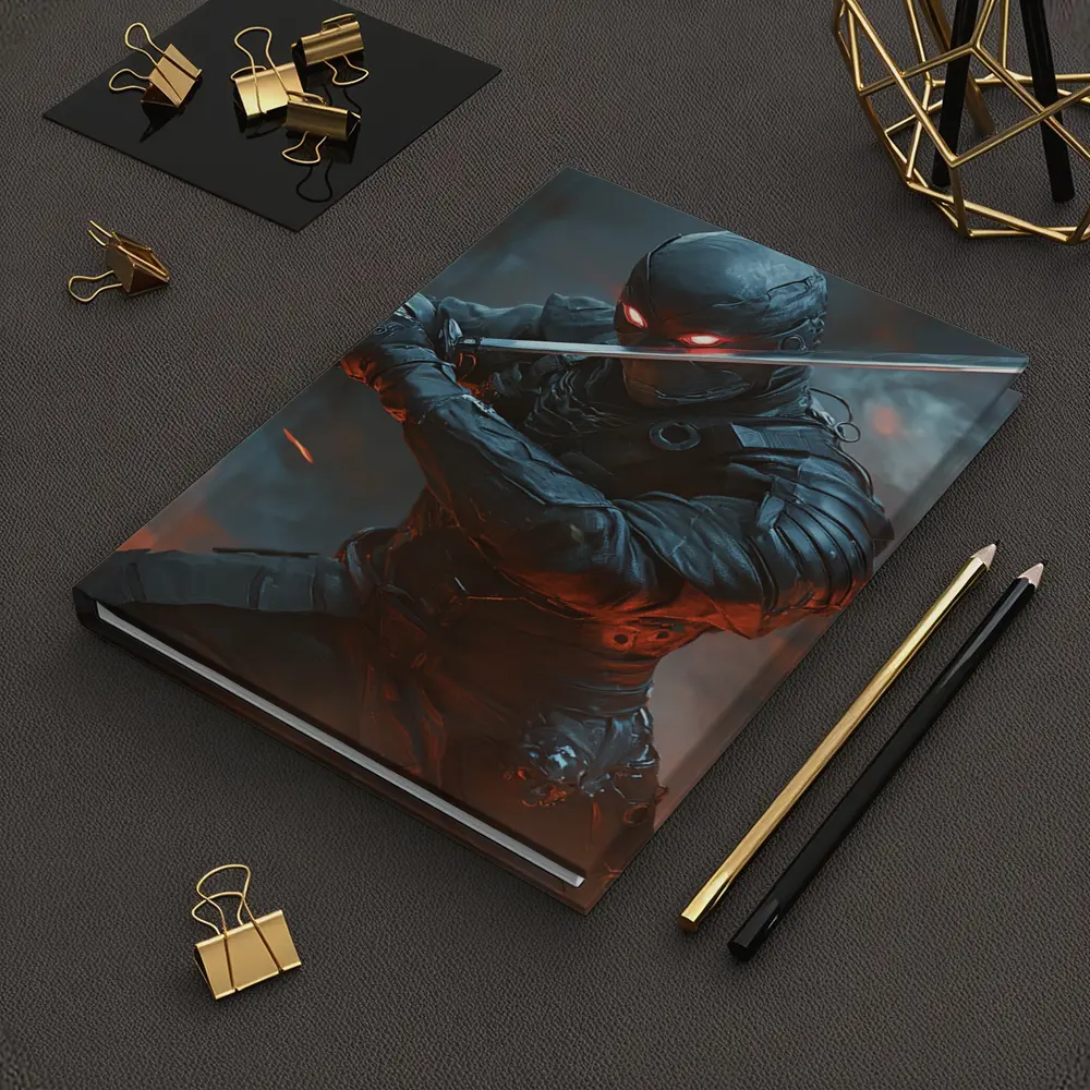 Cyberpunk Ninja Warrior Katana Smoke Battle – Notebooks