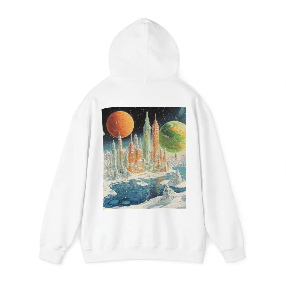 Retro Sci Fi Futuristic City Space Planets – Hoodies