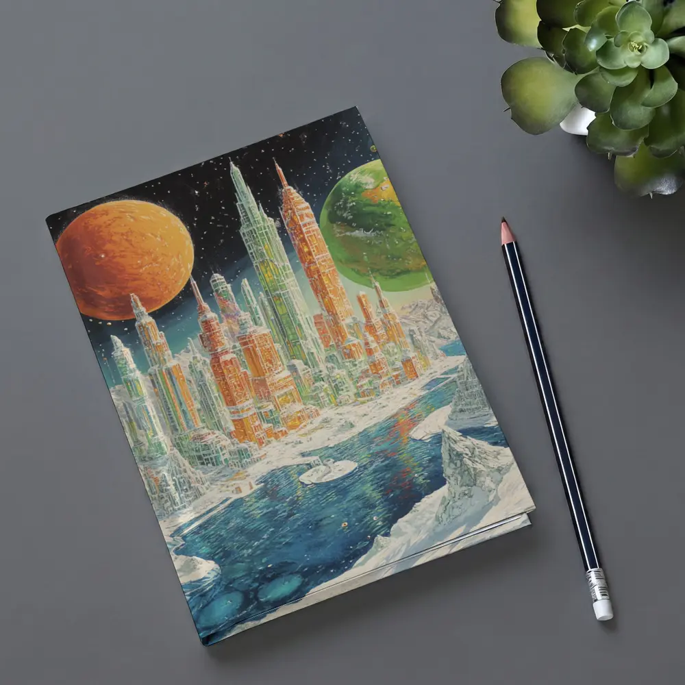 Retro Sci Fi Futuristic City Space Planets – Notebooks