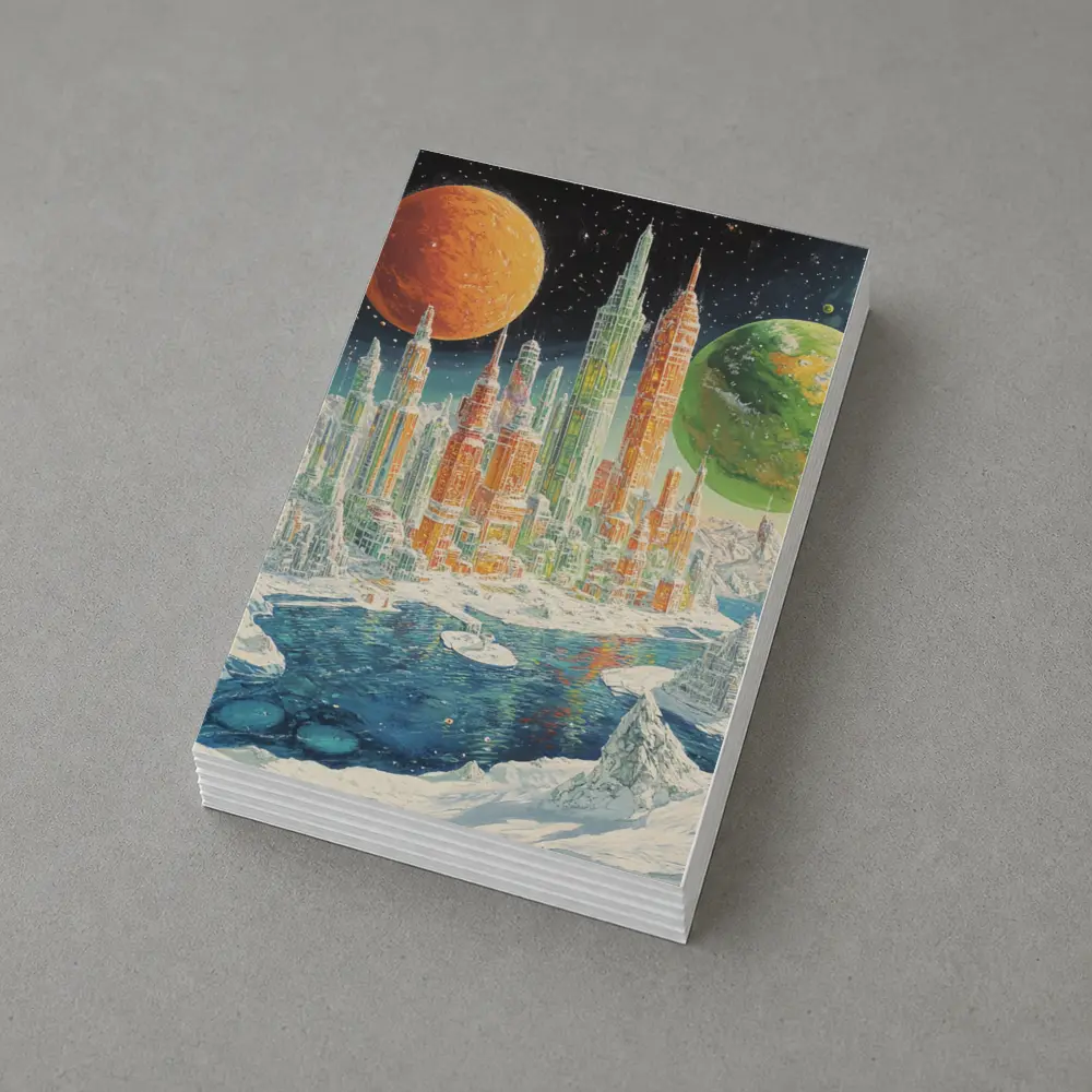Retro Sci Fi Futuristic City Space Planets – Postcards