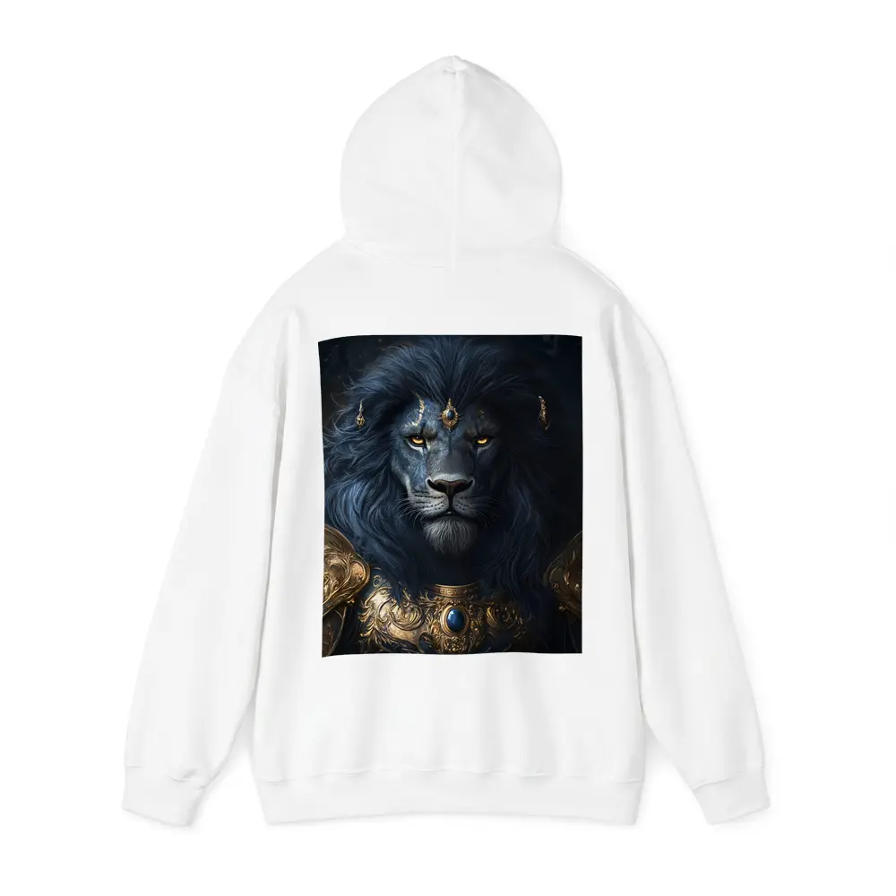 Dark Blue Lion Warrior Gold Armor Fantasy – Hoodies