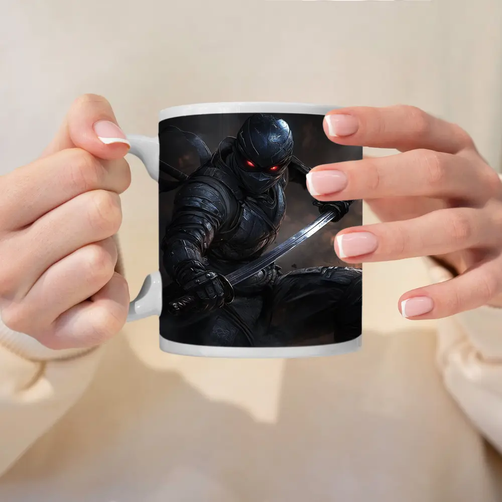 Dark Ninja Warrior Red Eyes Smoke Battle – Mugs
