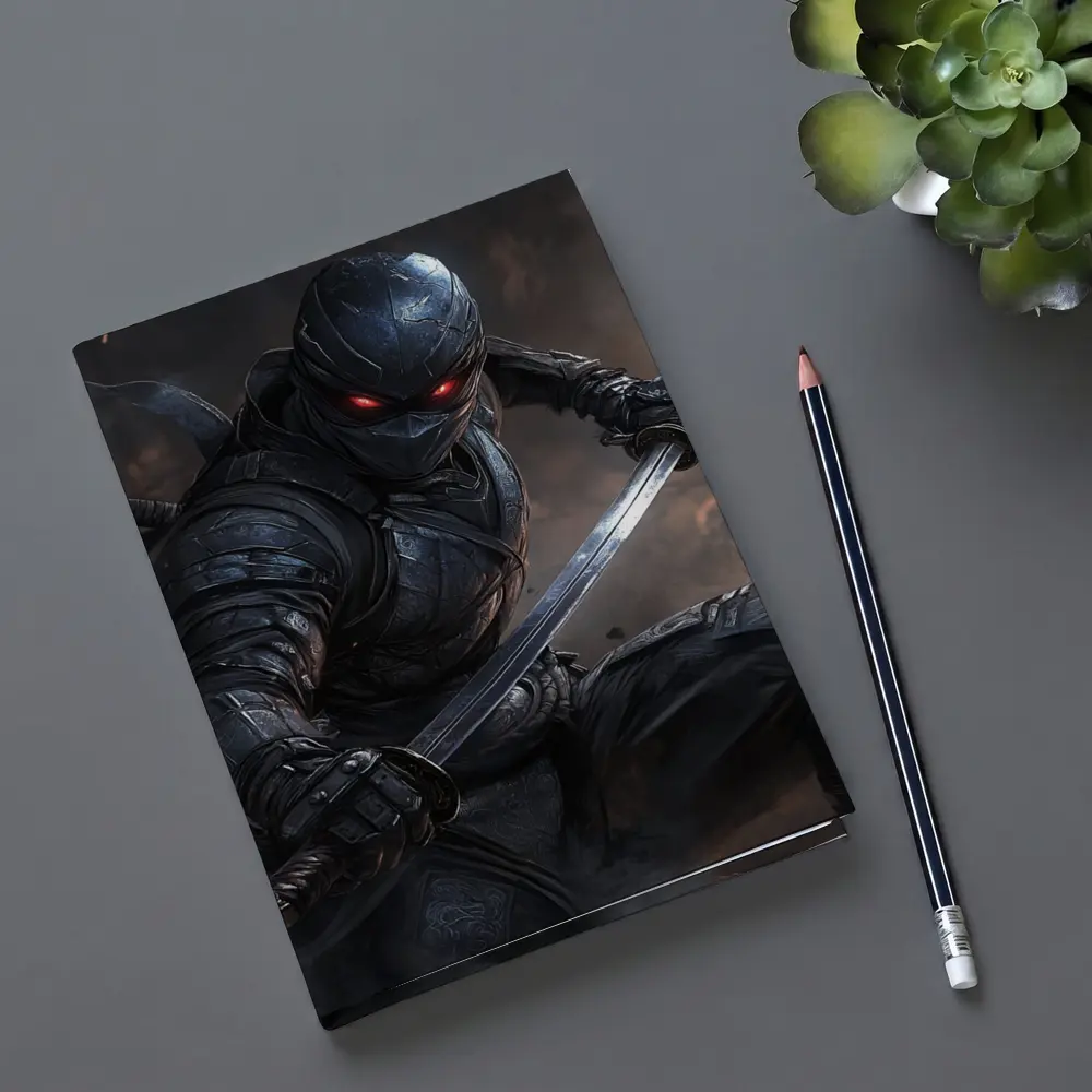 Dark Ninja Warrior Red Eyes Smoke Battle – Notebooks