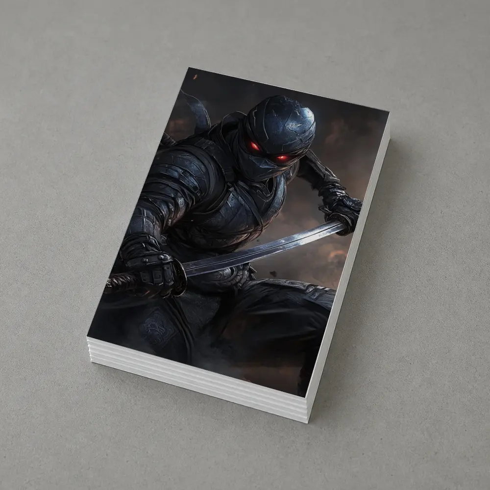Dark Ninja Warrior Red Eyes Smoke Battle – Postcards