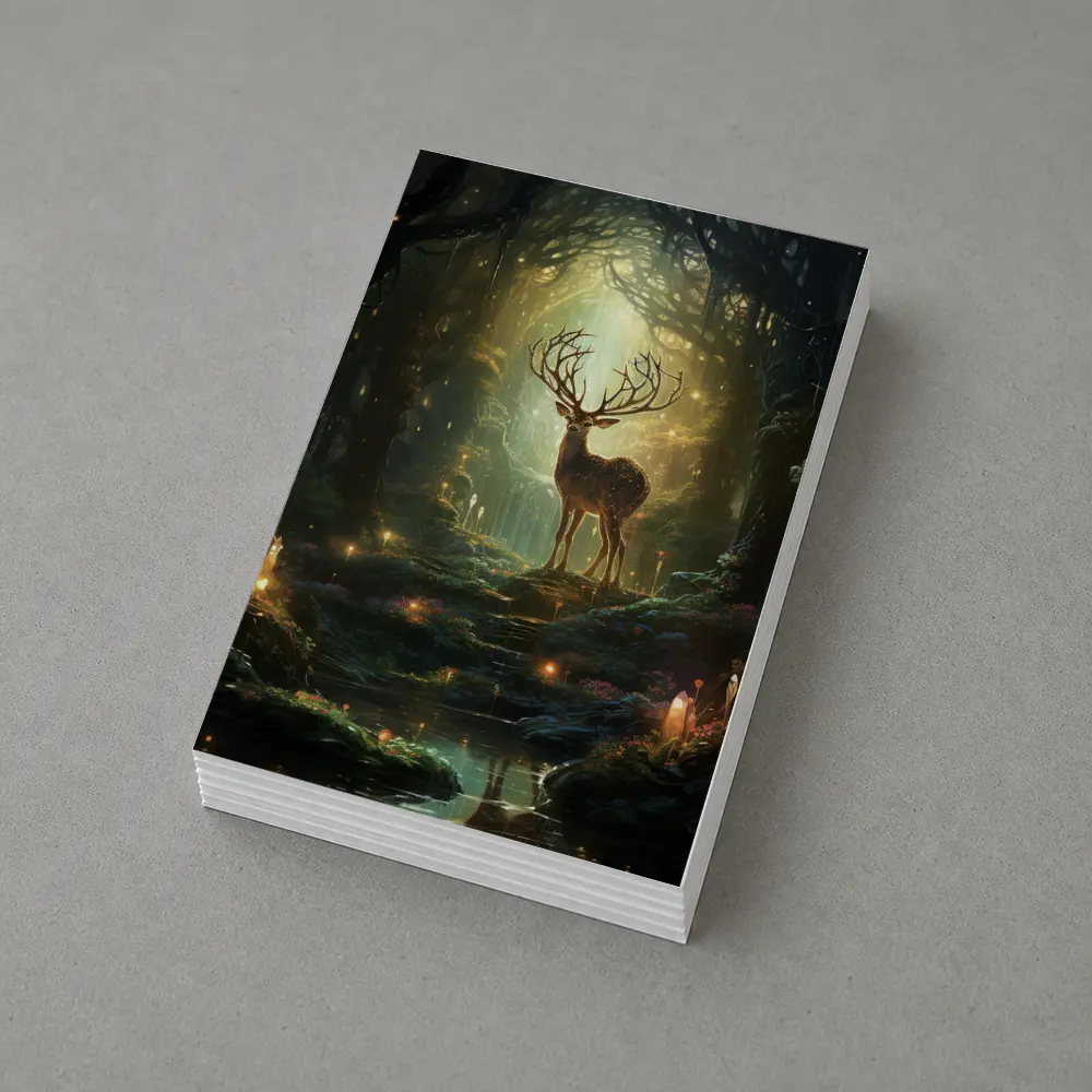 Magical Deer Standing In Enchanted Forest – Postcards