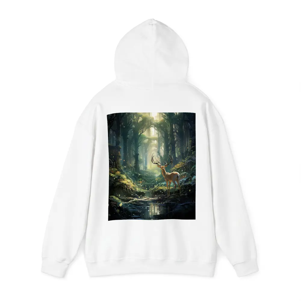 Deer Stag Standing In Enchanted Forest – Hoodies