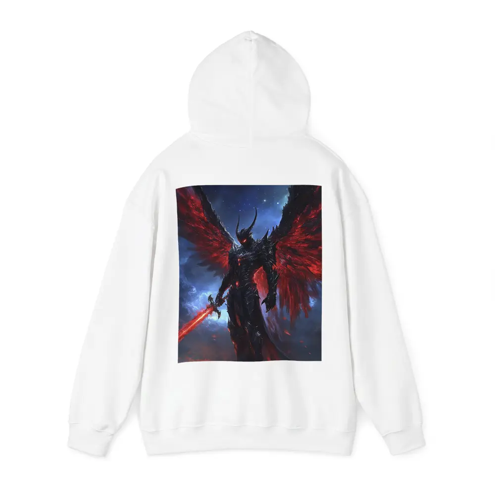 Dark Angel Warrior Red Wings Night Sky – Hoodies