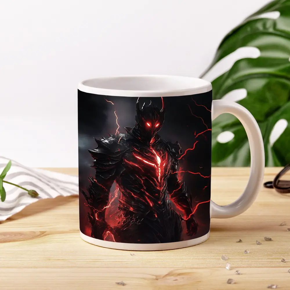 Dark Armored Warrior Red Lightning Storm – Mugs