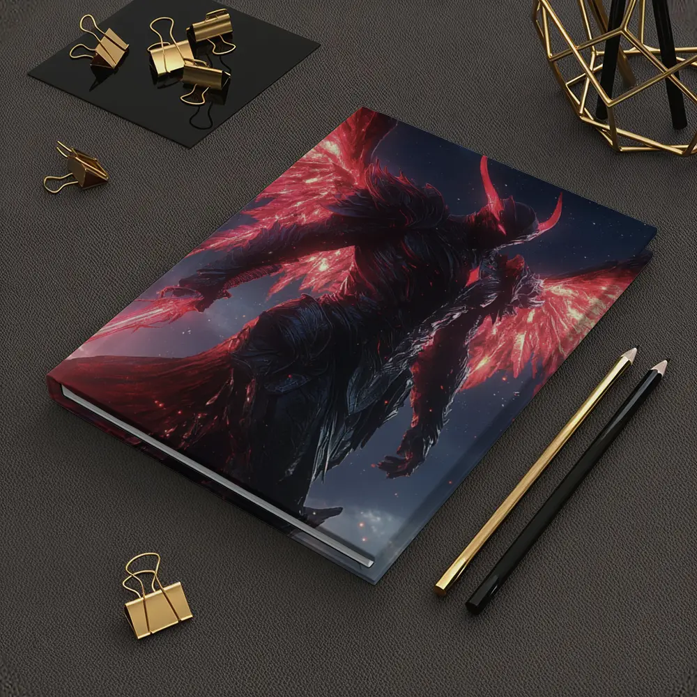 Dark Demon Angel Red Wings Starry Sky – Notebooks